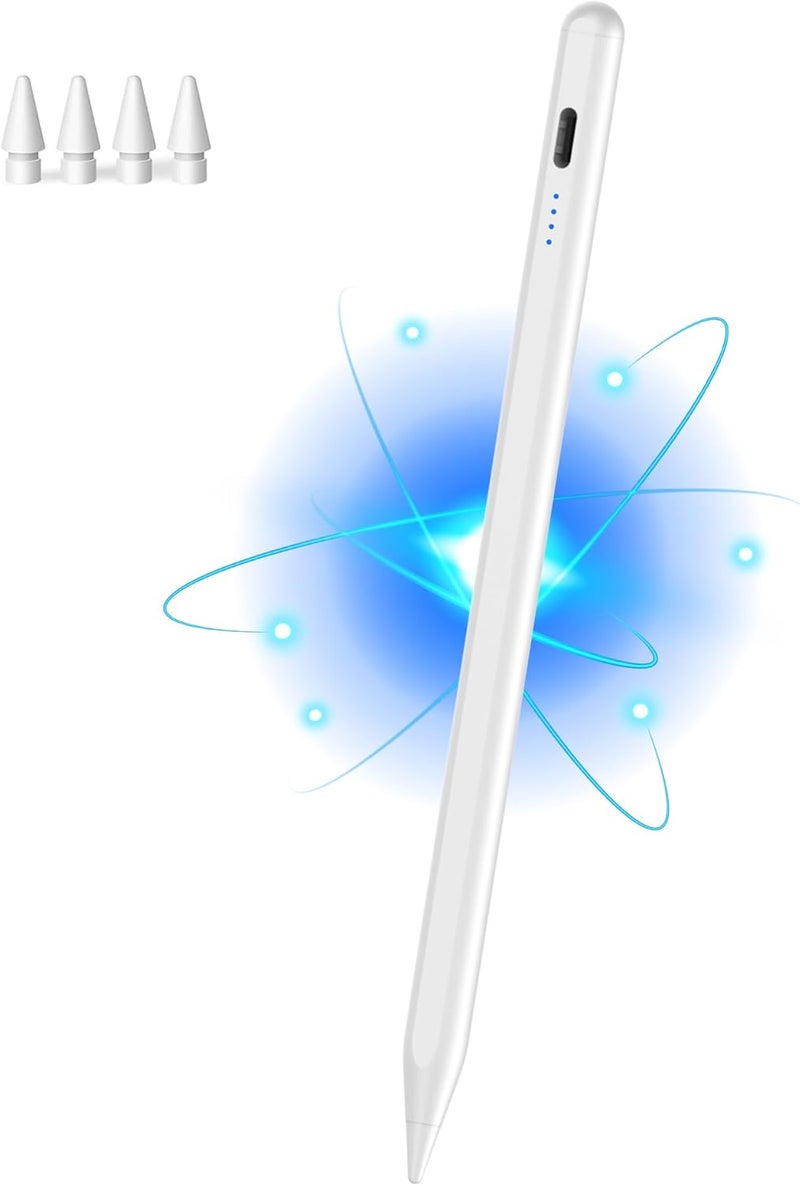 CMARS Stylus Pen for iPad(2018-2025), Pad Pencil 10th Generation with Palm Rejection, Active Digital Pencil Compatible with Apple iPad 6/7/8/9/10/A16, Pro 11"/12.9"/13"/M4, Mini 5/6, Air 3/4/5/M2/M3 -White - Image 1